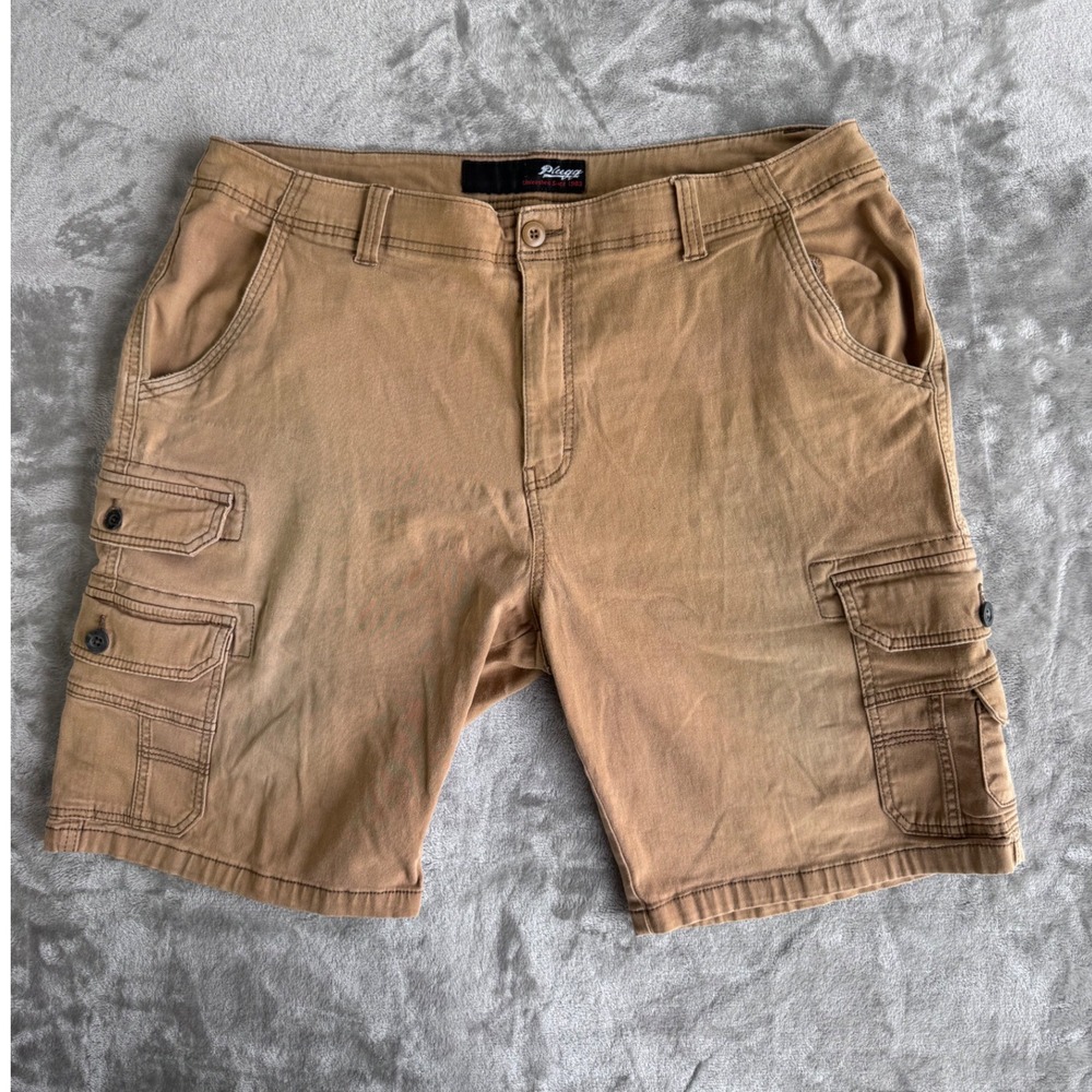 Plugg‎ Cargo Shorts Mens 38 Khaki Utility Workwear Dadcore Casual Streetwear